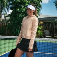 Áo hoodie ngắn tay bằng vải nỉ dành cho nữ